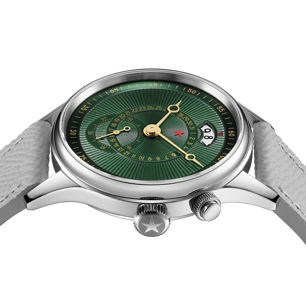 Red Star 40mm Premium Men's Watch with Seagull ST1716 Movement 3ATM Waterproof Calendar Automatic Mechanical Watch for Men