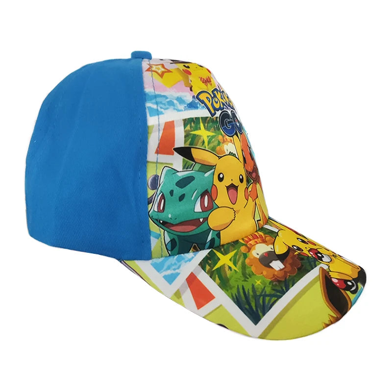 Pokemon Baseball Cap Pikachu Hat Pokemon Cosplay Hip Hop Cap for Girl Boy Children kids Anime Figures Toy Gift Cartoon Hat