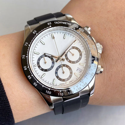 Luxuriöse VK63 Herrenuhr mit Quarzwerk, Business-Chronograph, 39mm, Stahl/Roségold, Datum, leuchtendes Zifferblatt, voll funktionsfähiger Chronograph