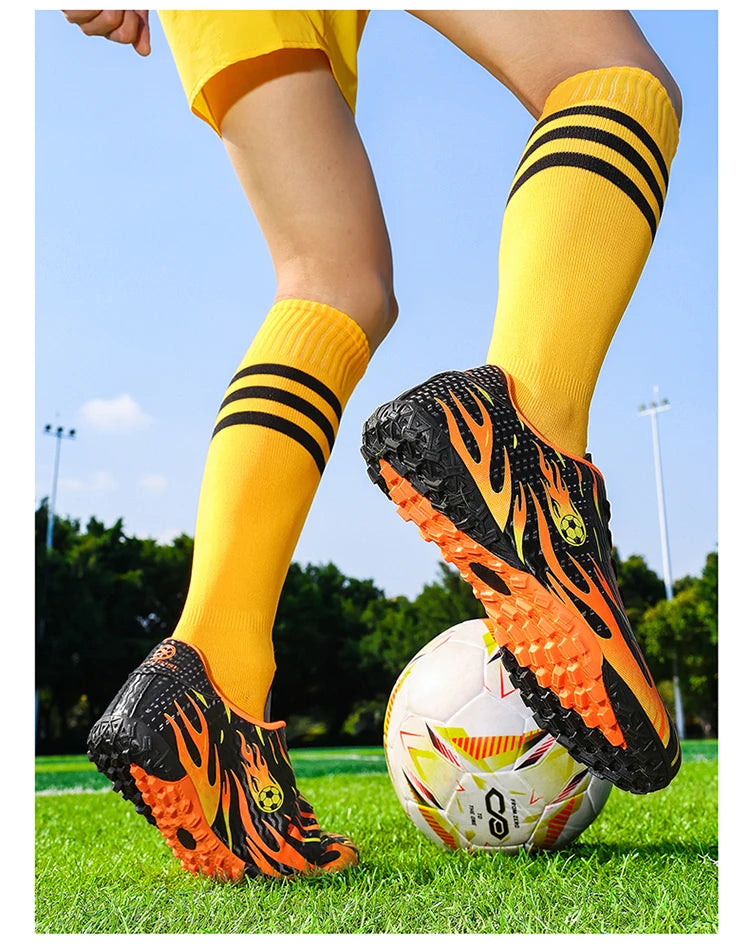Men Professional Football Boots Cleats Boys Soccer Shoes Ankle Support Cleats Youth Outdoor Match Training Sneakers Non-slip