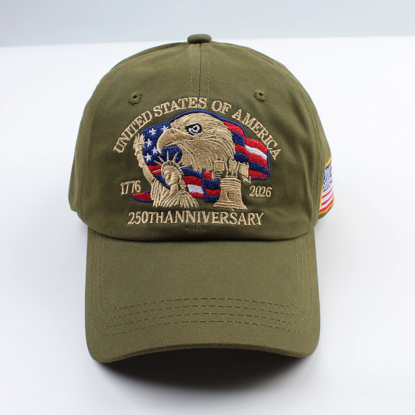 1pc United States 250th Anniversary Baseball Caps for Women,Washed Retro Design,Handmade Embroidery Hat for Parties,Adjustable