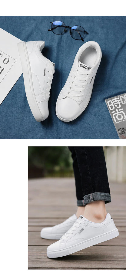Men's Casual Skateboarding Shoes White Shoes Outdoors Leisure Sneakers Breathable Walking Shoes Flat Shoes Chaussure Homme 39-48