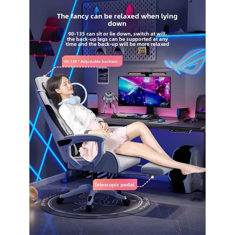 Muška e-sports stolica udobna je za dugotrajno sjedenje, računalna stolica može se nagnuti za opuštanje, naslon