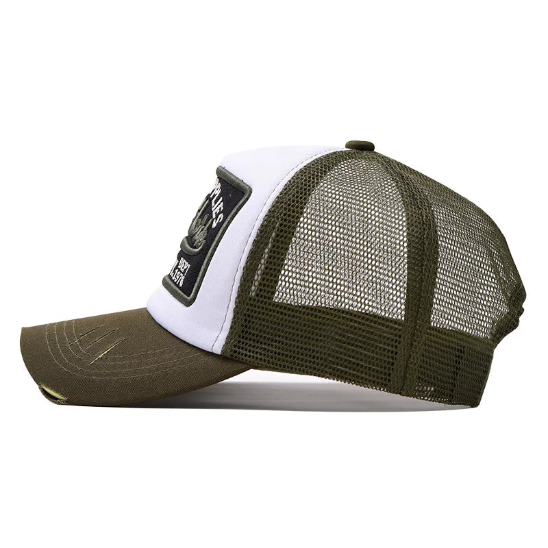 3D Embroidered Duck Tongue Hat New York Embroidered Baseball Hat Mesh Breathable Sunshade Truck Driver Hat