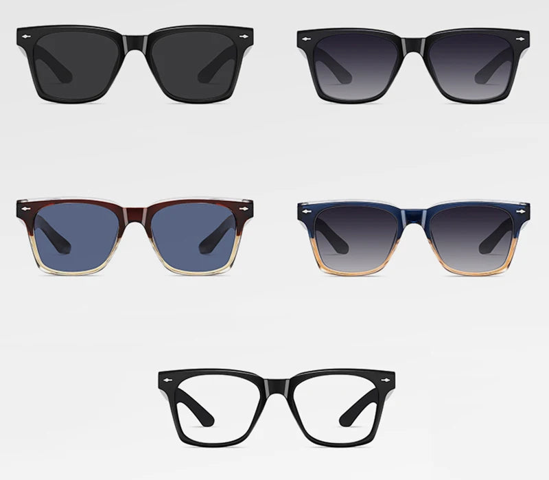 Swanwick TR90 retro polarized sunglasses men acetate square sun glasses for women unisex UV400 grey black European style