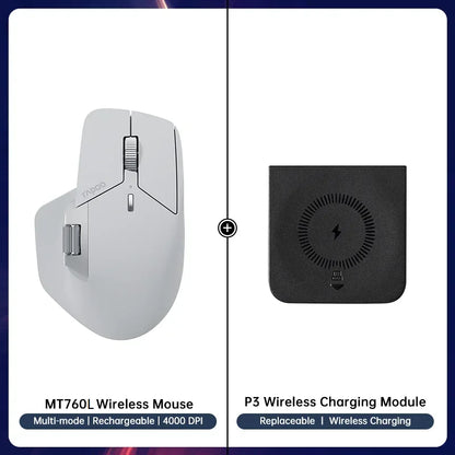 Rapoo MT760/MT760Mini Multi-mode Rechargeable Wireless Mouse Ergonomic 4000 DPI Bluetooth Mouse Easy-Switch Up to 4 Devices