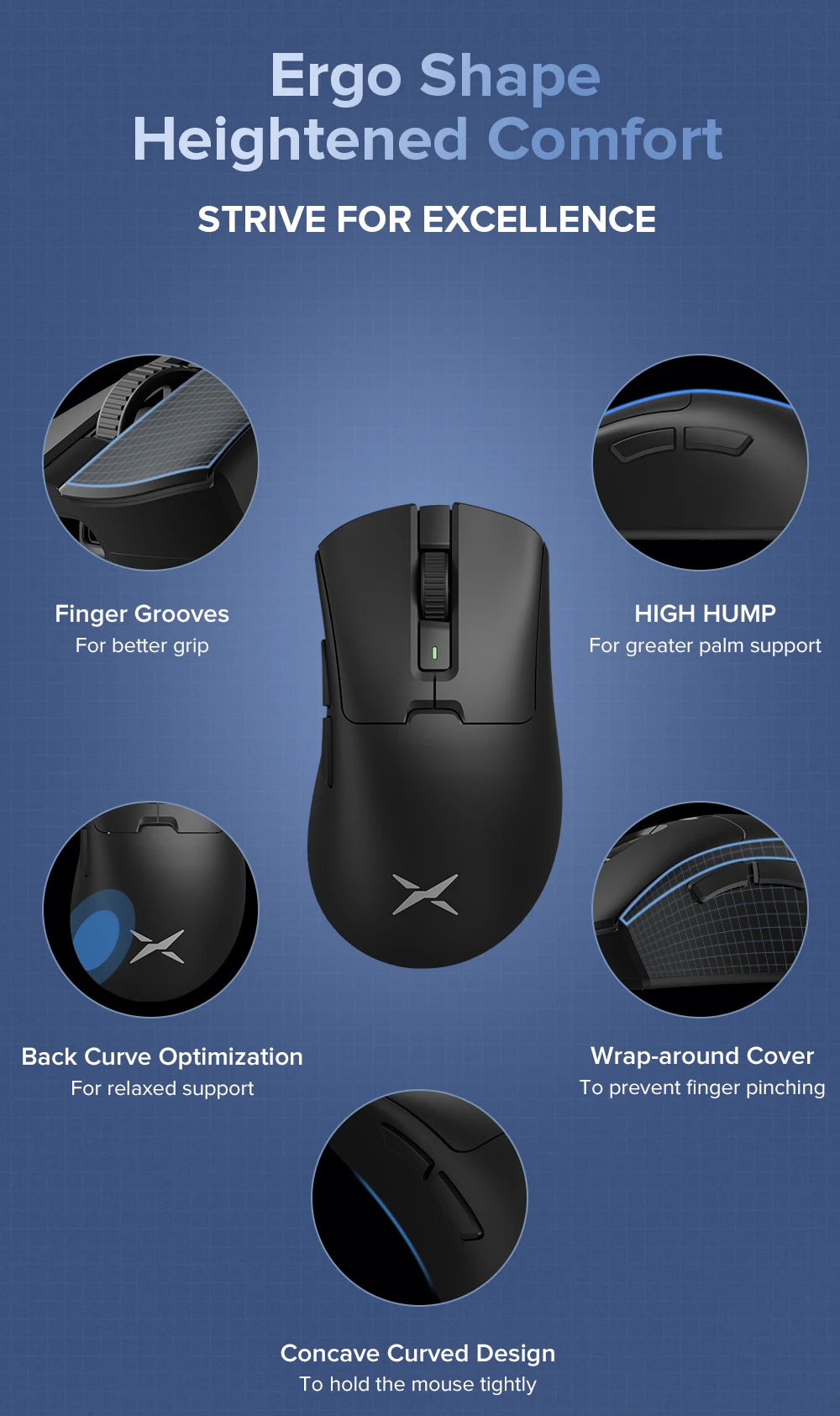 Delux M900Pro Ergonomic Wireless Gaming Mouse 8K PAW3395 Magnetic RGB Charging Dock Rechargeable Wired Mice for Big Hand PC