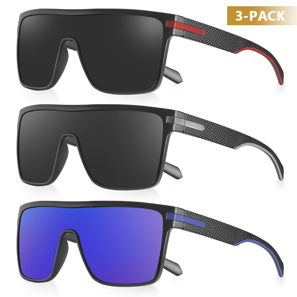 CRIXALIS Fashion Polarized Sunglasses For Men Square Oversized Anti Glare Driver Mirror Sun Glasses Women UV400 Goggles Male