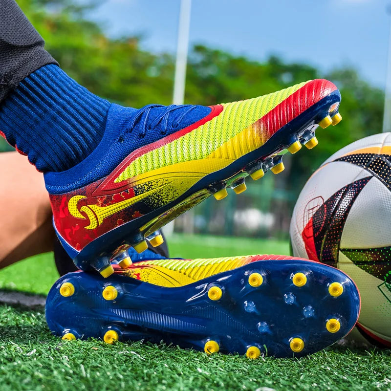 Chaussures de Football pour hommes, crampons de société, bottes professionnelles de terrain de Football en plein air, chaussures d'entraînement sur gazon, baskets à pointes longues