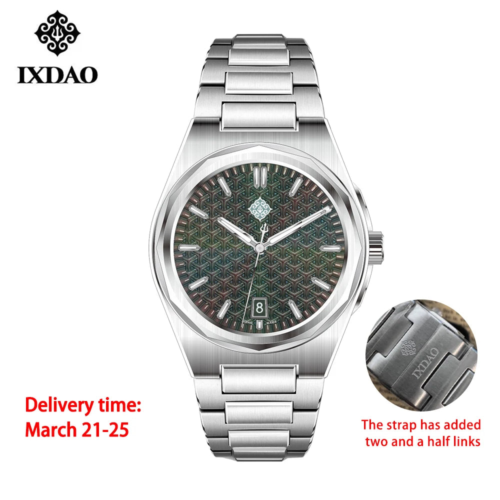 IX&DAO 2025 Novo Relógio Masculino Warrior Automático Mecânico 37mm Movimento Miyota 9015 Safira Aço Inoxidável Impermeável 10Bar BGW