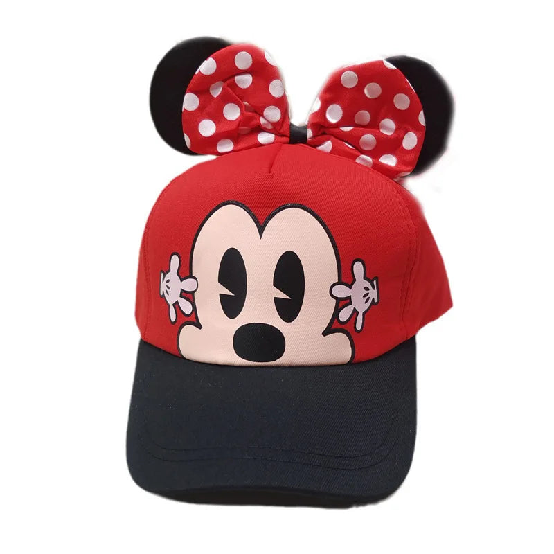 Disney Minnie Mickey Anime Peripheral Cotton Polyester Baseball Cap Figure Cartoon Peaked Cap Dress Up Kid's Birthday Gifts