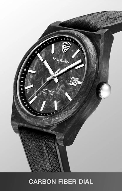 Reloj automático luminoso de fibra de carbono de 40mm, lujo, 100m, impermeable, reloj de buceo automático para hombre con movimiento Japan Miyota 8215