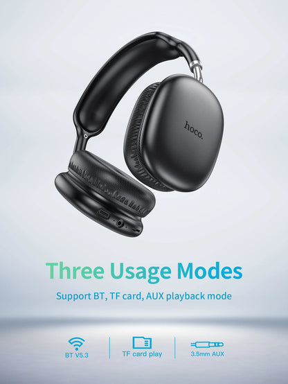 HOCO W35 Air Wireless Bluetooth 5.3 Over-Ear Headphones – Deep Bass Stereo Gaming Headset with Microphone, TF Card & AUX Mode, Waterproof Sports Headphones