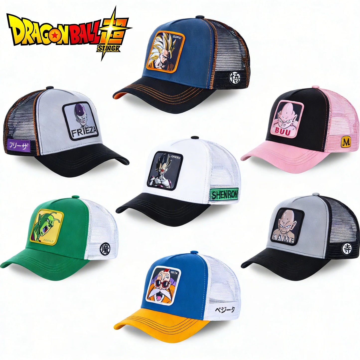 Dragon Ball Son Goku Cap Summer Travel Peaked Cap Men's Embroidery Hip-Hop Mesh Cap Style Sun Visor Baseball Cap Outdoor Sport
