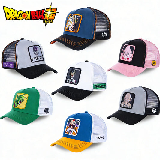 Dragon Ball Son Goku Cap Summer Travel Peaked Cap Men's Embroidery Hip-Hop Mesh Cap Style Sun Visor Baseball Cap Outdoor Sport
