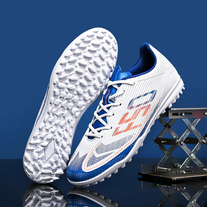 Chaussures de football TF pour adultes toutes saisons, en tissu PU mélangé, semelle extérieure en caoutchouc résistante à l'usure, forte adhérence pour les sports sur gazon toute l'année