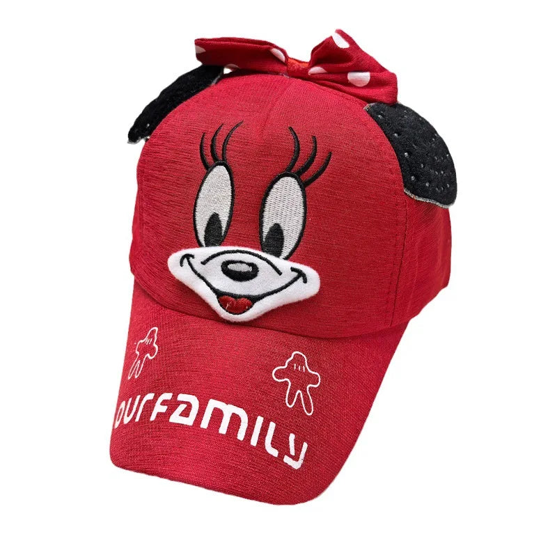 Disney Minnie Mickey Anime Peripheral Cotton Polyester Baseball Cap Figure Cartoon Peaked Cap Dress Up Kid's Birthday Gifts