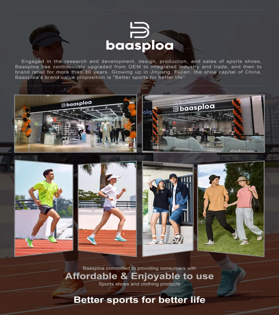 Chaussures de course Baasploa pour homme : nouvelles baskets décontractées légères en mesh, de créateur, respirantes, à lacets, pour le sport et la marche en extérieur