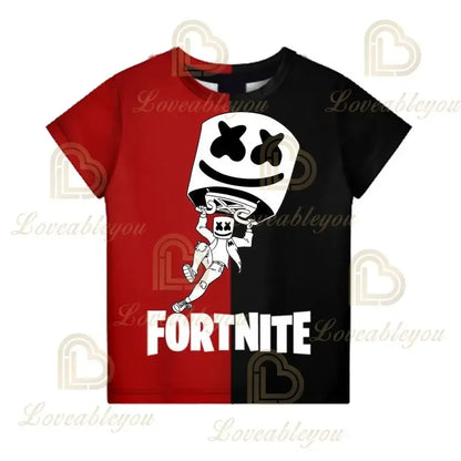 Battle Royale T-shirt Fortnite T-shirt Victory Cartoon Tops Teen Clothes Kids Hero Game Fortress Night 3D Boys Girls T-shirt