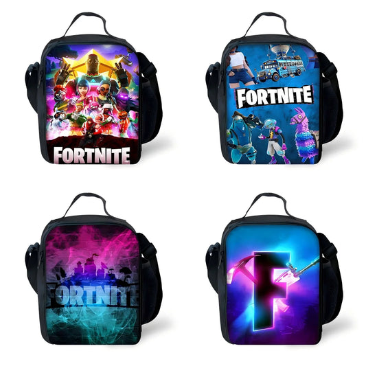 Saco térmico infantil Fortnite de grande capacidade, reutilizável, para almoço, para rapaz e rapariga, estudante e atividades ao ar livre