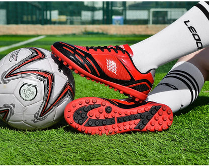 Chaussures de Football pour hommes, bottes de Football sur gazon, clous de sol fermes, baskets antidérapantes pour garçons, baskets originales d'entraînement sur le terrain en plein air