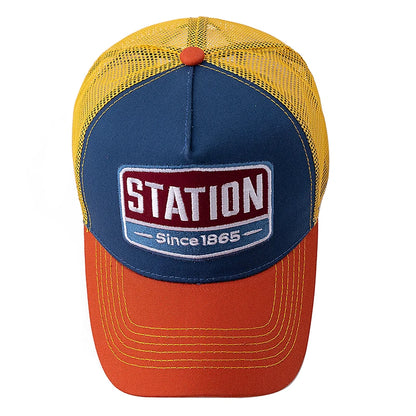 Unisex Baseball Cap Classic STATION Letter Pattern Mesh Cap Men And Women Breathable Streetwear Summer Trucker Hat