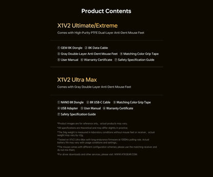 ATK Blazing Sky X1 V2-serien trådlös mus med dubbla lägen Paw 3950ultra 8k återrapporteringsfrekvens anpassad ergonomi e-sport gaming kontorsmus
