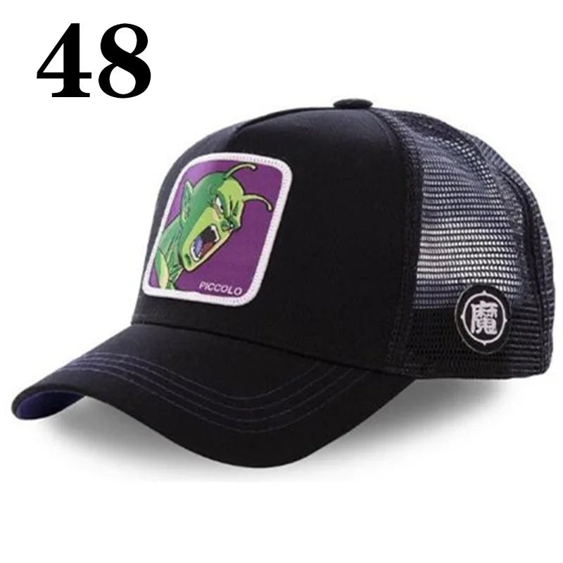 Dragon Ball Anime Character Printed Baseball Cap For Men And Women Hip Hop Hat Truck Driver Mesh Hat Summer Outdoor Sunshade