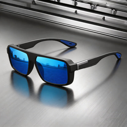 Classic Retro Punk Polarized Square Sunglasses - UV400 Unisex for Daily Casual, Outdoor Sports, Fishing & Driving