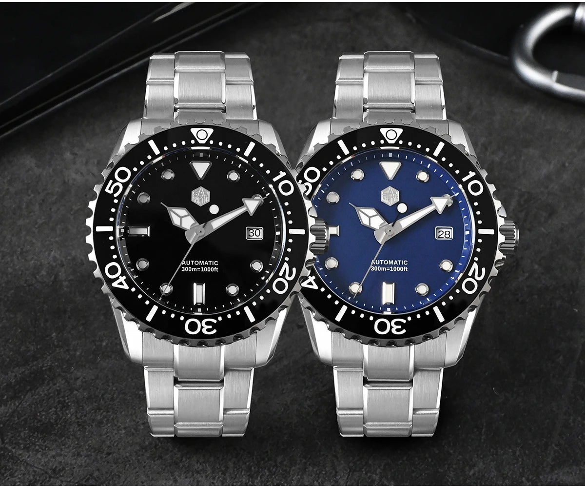 San Martin New 40-44mm Luxury Men's Diver Watch Classic High Quality NH35 YN55 Automatic Mechanical Sapphire BGW-X1 20Bar SN0009