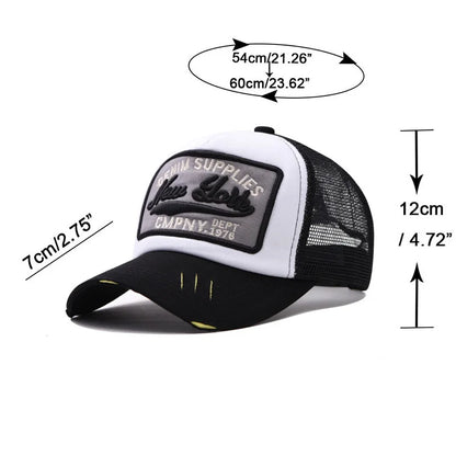 3D Embroidered Duck Tongue Hat New York Embroidered Baseball Hat Mesh Breathable Sunshade Truck Driver Hat