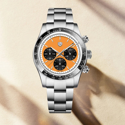 montre pour homme RollsTimi – Chronographe à quartz de luxe, verre saphir avec traitement antireflet, étanche, lumineuse – Idée cadeau pour homme