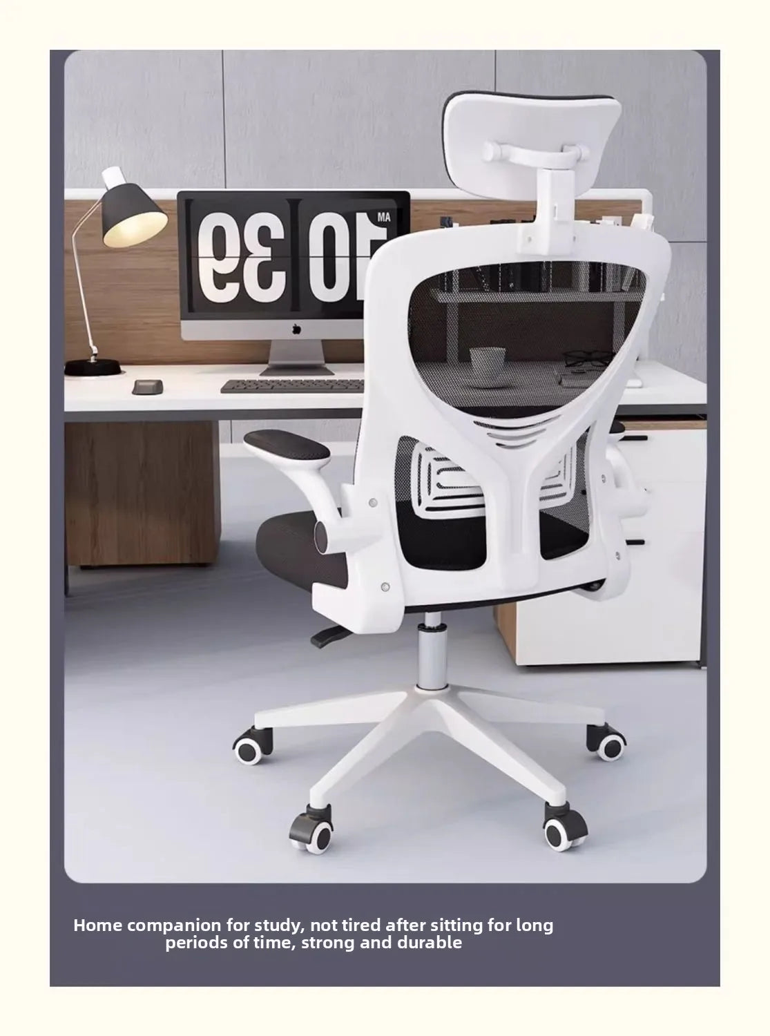 Ergonomic Gaming Chair for Home Office, Comfortable Office Desk Chair with Cushioned Seat, Study Chair for University Dorm, Adjustable Height Computer Chair