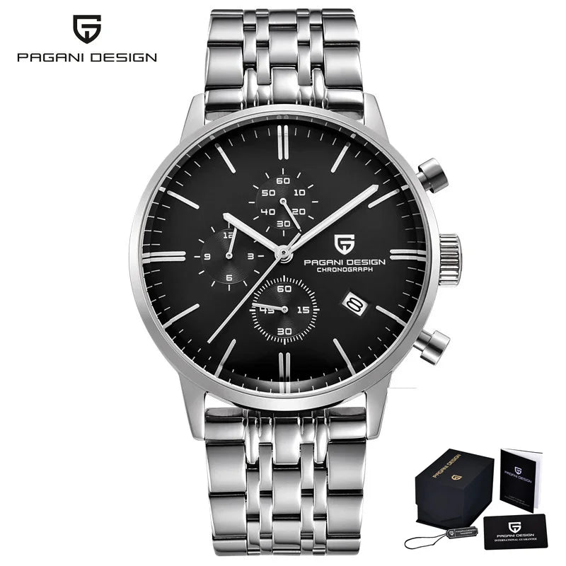 PAGANI DESIGN New 2720K Men Watch VK67 Quartz Wristwatch Multi functional Chronograph Sapphire Glass Waterproof Clock Watch Gift