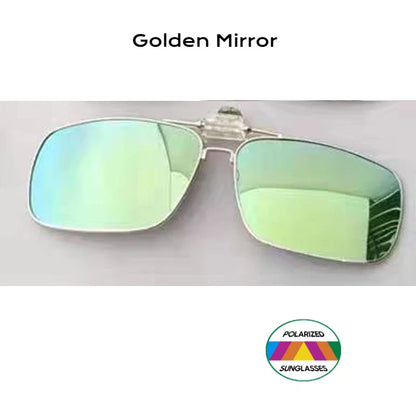 REXXAR Mens Metal Clip on Sunglasses Polarized Eyeglasses UV400 Women Square Night Vision Driving Sun Glasses