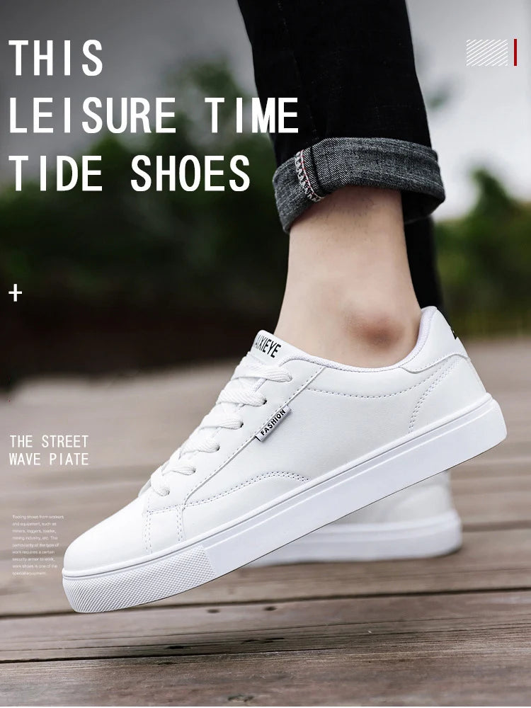 Men's Casual Skateboarding Shoes White Shoes Outdoors Leisure Sneakers Breathable Walking Shoes Flat Shoes Chaussure Homme 39-48