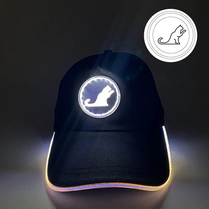 Gorra de béisbol luminosa LED de moda, gorra hip hop iluminada para bar y club, gorra fluorescente para hombre y mujer, accesorios para DJ, baile y disfraces