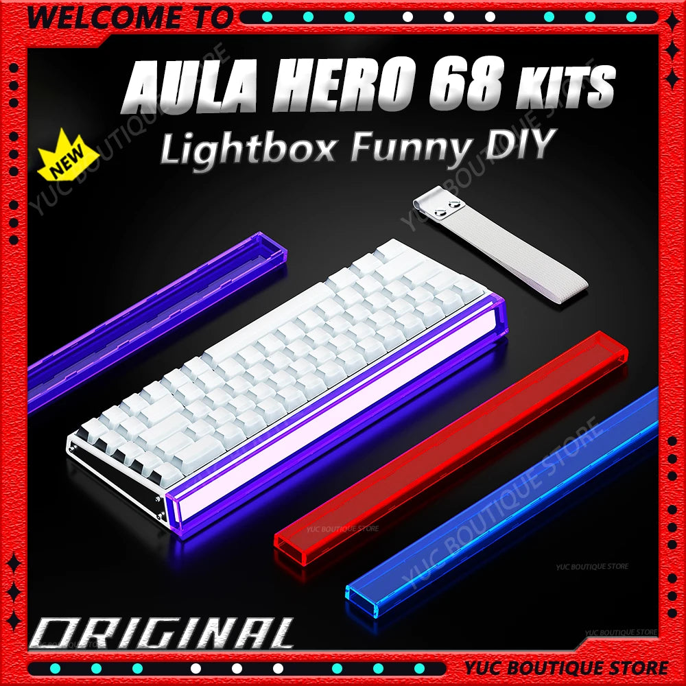 Nuevo AULA HERO 68HE/ULTRA Kits sticker: teclado gaming con interruptores magnéticos y accesorios para teclado mecánico personalizado con cable para e-sport