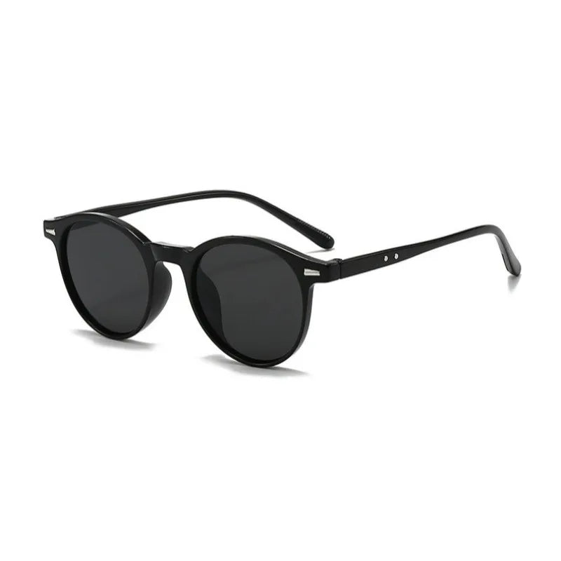 Fashionable and Simple Round Frame Neutral Sunglasses with UV Protection, Suitable for Daily Commuting Wear