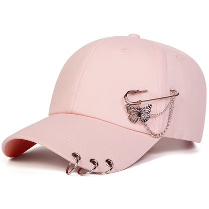 Unisex „Butterfly Iron Ring“ beisbolo kepurės, pavasario ir rudens lauko reguliuojamos kasdieninės kepurės, apsauginės nuo saulės kepurės, sportinės kepurės