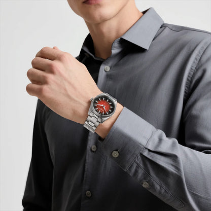 Montre pour homme BERNY – Montre à quartz, verre saphir, aiguilles luminescentes, étanche 10 ATM, entièrement en acier inoxydable – Style élégant et décontracté, idéale pour le quotidien ou les occasions professio