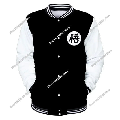 Dragon Ball Goku Kanji Symbol Men Zipper Hoodie Cartoon Japan Anime Women Sweatshirt 2025 New Fashion Children Jackets Coat, produit gaming premium Fraquane