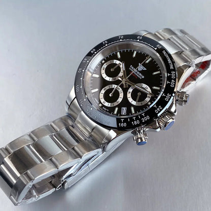 Luxuriöse VK63 Herrenuhr mit Quarzwerk, Business-Chronograph, 39mm, Stahl/Roségold, Datum, leuchtendes Zifferblatt, voll funktionsfähiger Chronograph