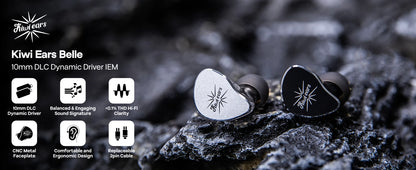 Linsoul Kiwi Ears Belle 10mm DLC Dynamic Driver IEM Hifi Earphones with Precision Meets Exciting Sound Signature