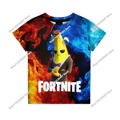 Cartoon Fortnite T Shirt 3D Printed Boys Girls Streetwear Kids Clothes Funny Tshirt O-Neck Summer Tops Birthday Gifts