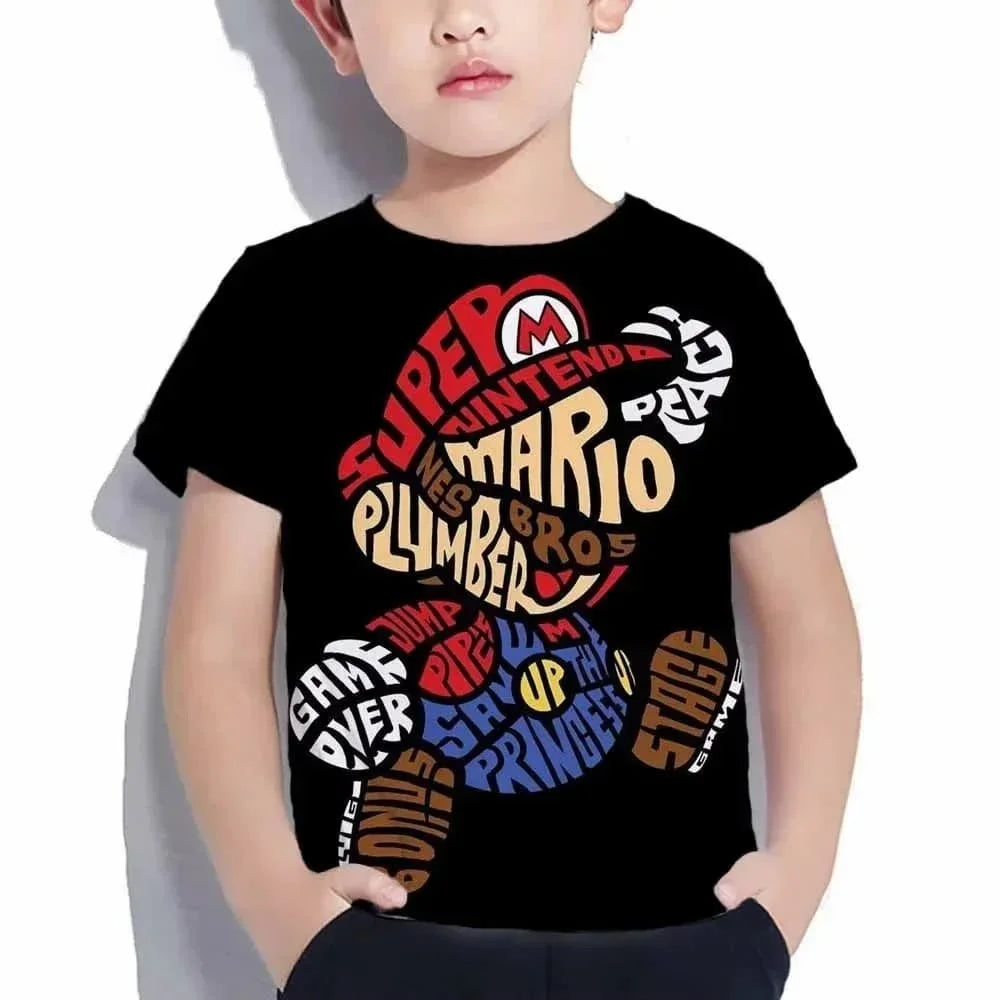 Super Mario Bros 3D Print T-shirt  Adults Children/Youth Mario Peach Sonic Game Cartoon Short Sleeve Tee Streetwear Casual Tops