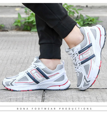 BONA 2023 New Designers Light Running Jogging Mesh Shoes Breathable Comfortable Men Sneakers Casual Outdoor Sport Shoes Man Mesh