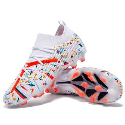 Professionelle fodboldstøvler til mænd, åndbare fodboldsko i mesh med skridsikker sål, hurtige sneakers til kunstgræs, moderne fodboldsko til mænd