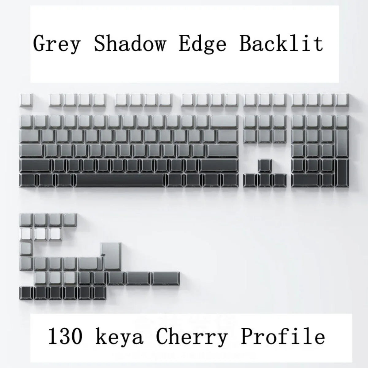 Shadow Keycap Side Print Edge Backlit PBT Shine Through White Black Macarons Cherry Profile 136 Key cap MX Gamer Keyboards AULA