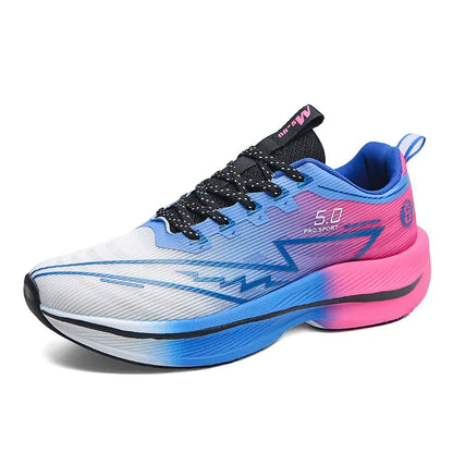 New Men's Carbon Plate Running Shoes Soft Cushion Shock Absorbing Sports Shoes Unisex Sneakers Light Anti-Slip Training Shoes